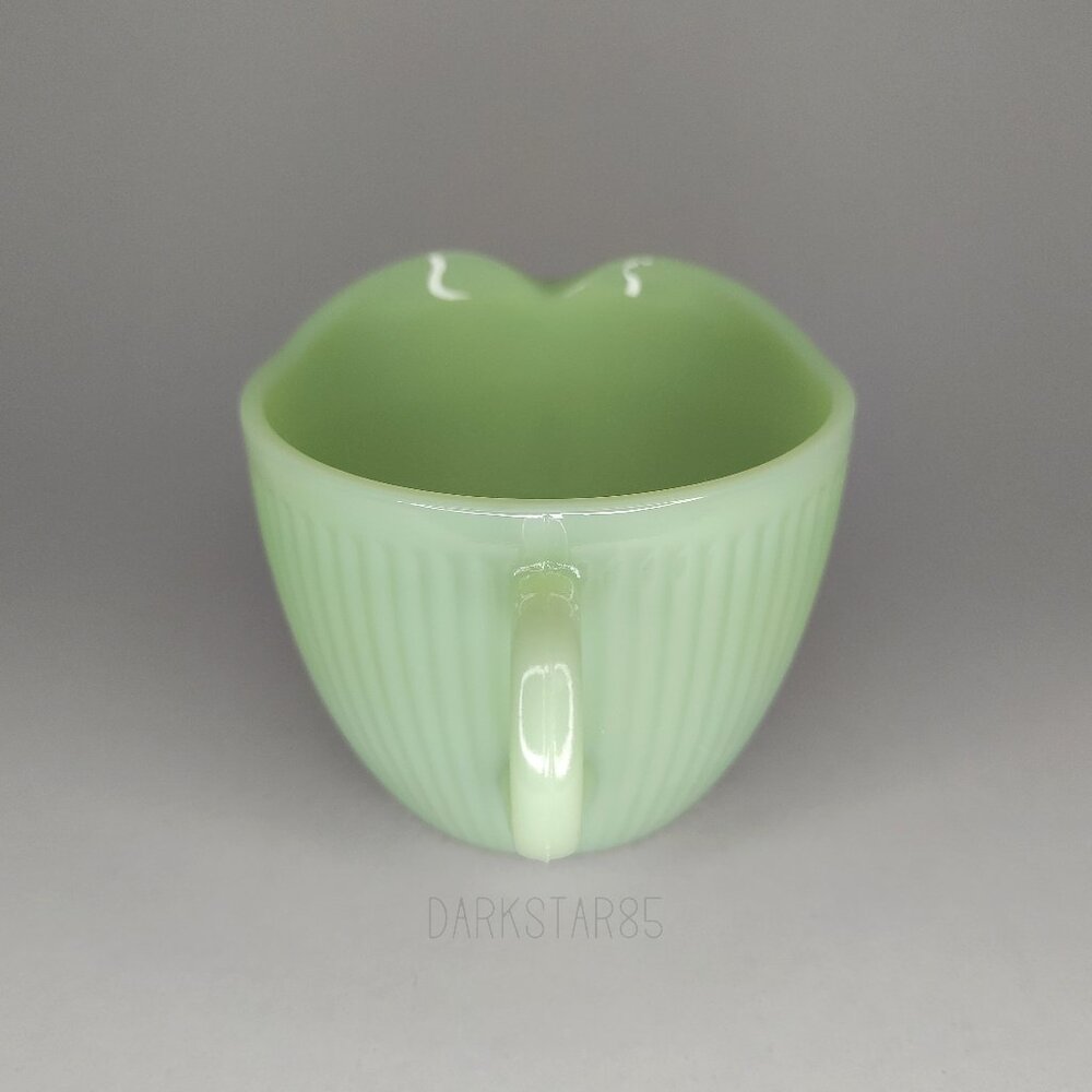 Fire King Green Ribbed Creamer - Picture 2 of 8